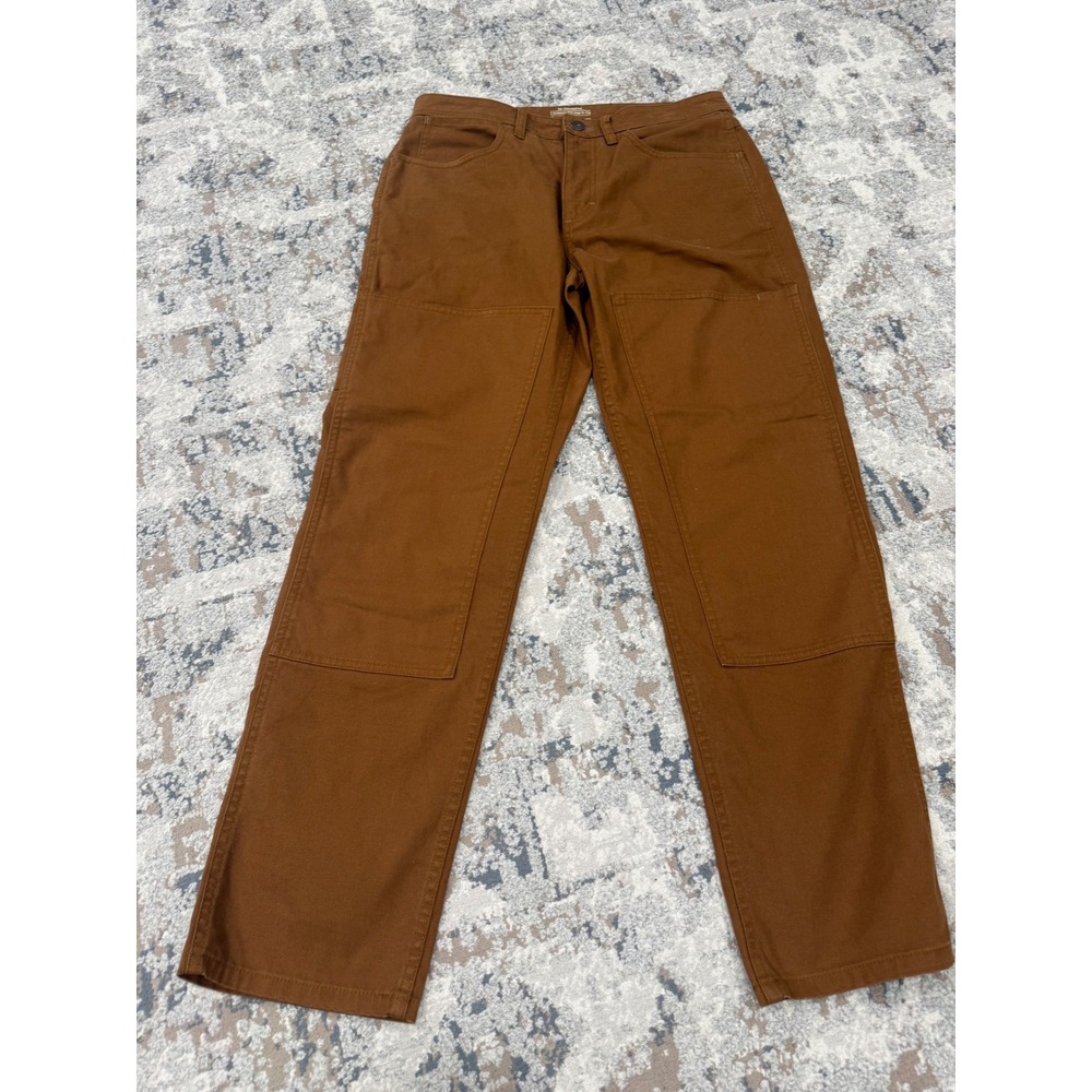 REI Co-op Mens Double Knee Work Pants Brown Canvas 34x32 148612 Utility Straight